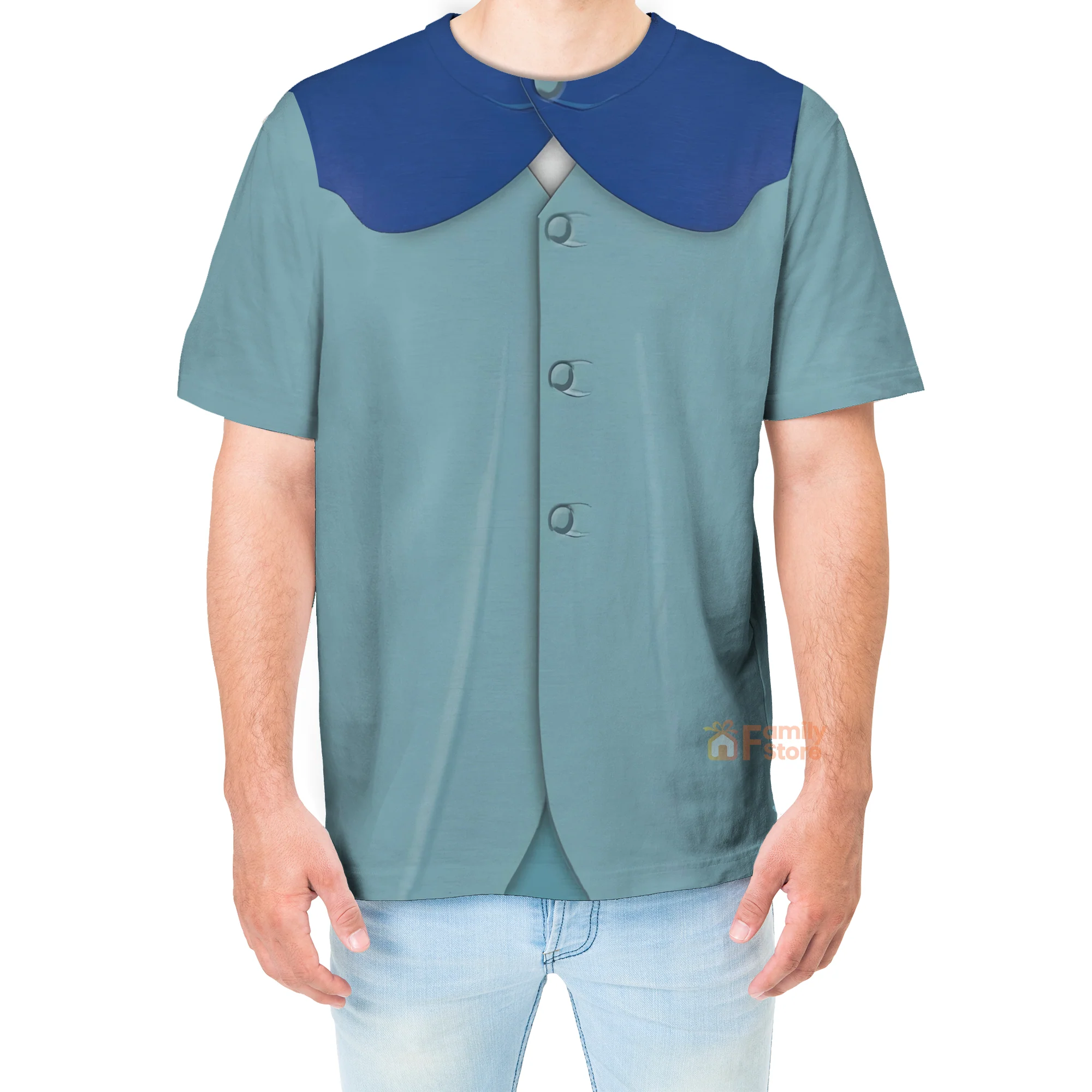 Phineas Hitchhiking Ghosts Haunted Mansion Costume T-Shirt For Men - Image 4