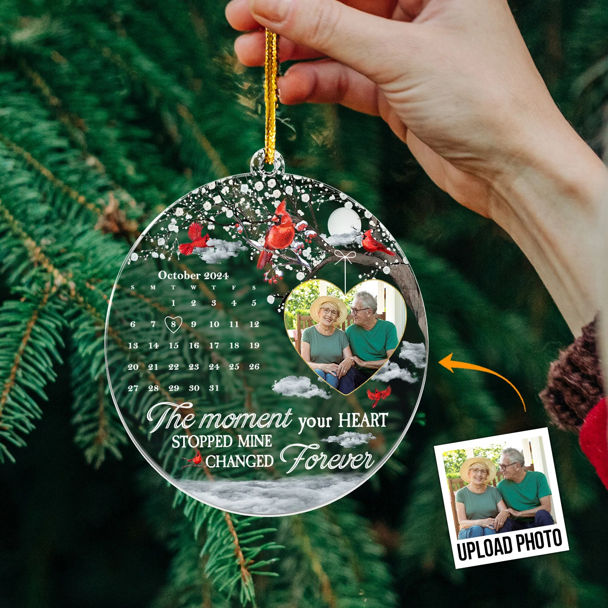 Piece Of My Heart - Personalized Acrylic Photo Ornament - Christmas & Memorial Gift HH01 - Image 2