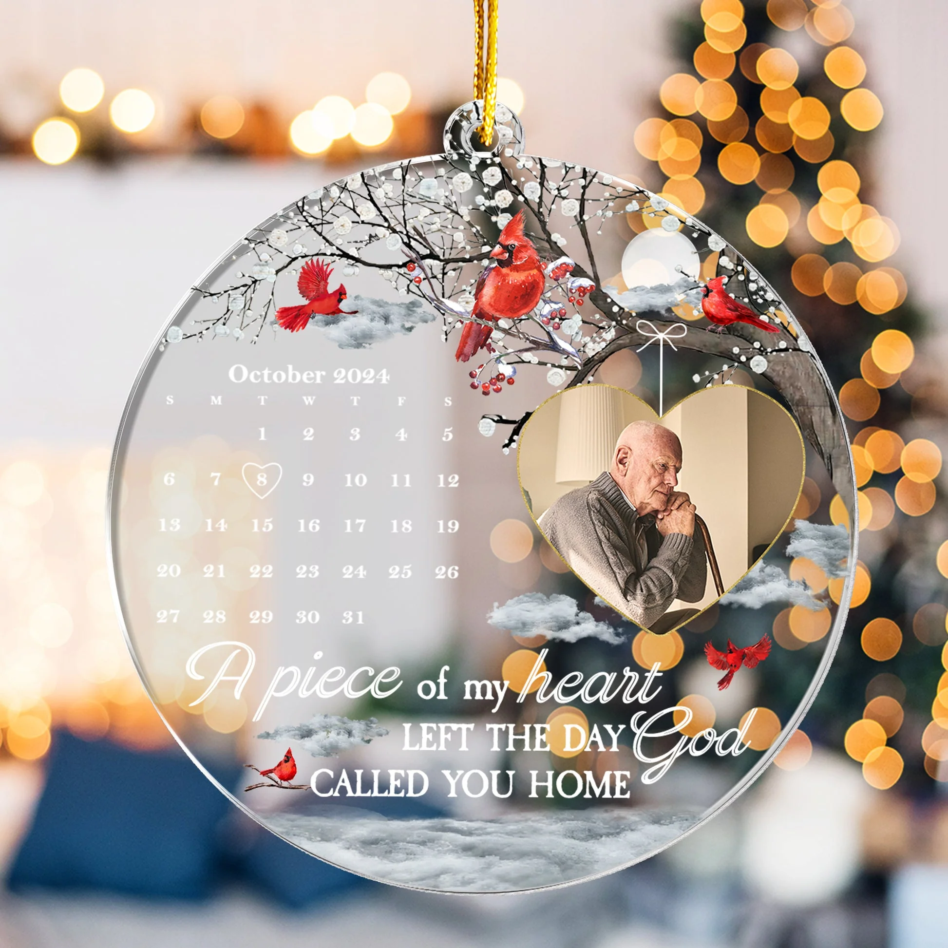 Piece Of My Heart - Personalized Acrylic Photo Ornament - Christmas & Memorial Gift HH01 - Image 5