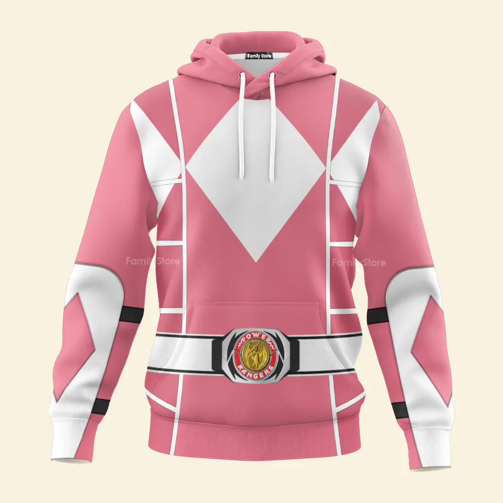 Pink Mighty Morphin Power Ranger Cosplay C2 - Hoodie Set, Sweatshirt, Sweatpants PRHS93 - Image 2