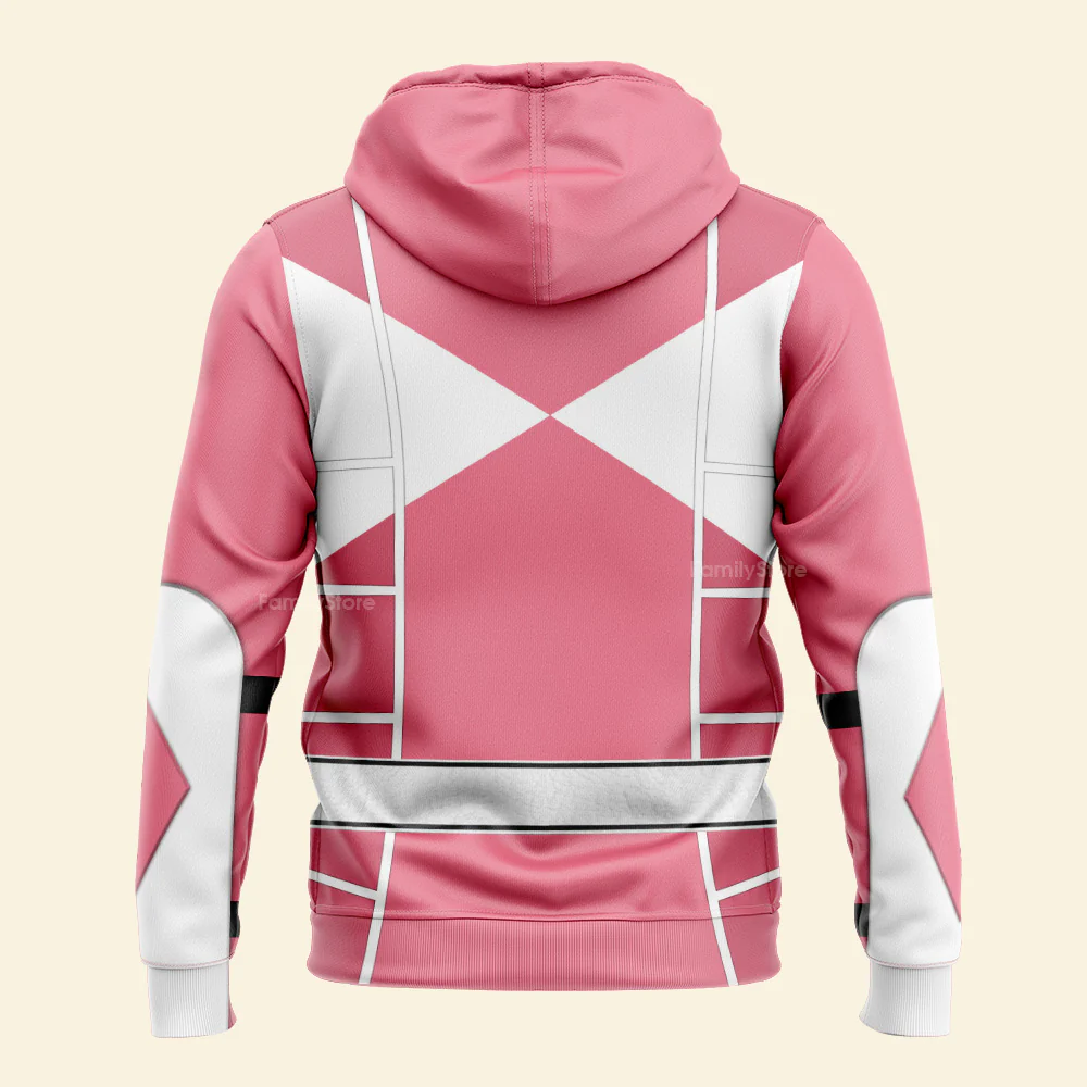 Pink Mighty Morphin Power Ranger Cosplay C2 - Hoodie Set, Sweatshirt, Sweatpants PRHS93 - Image 5