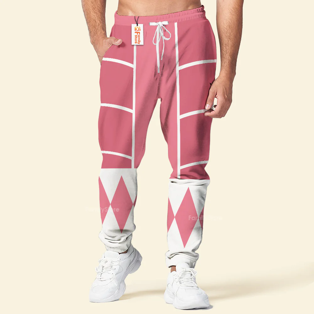 Pink Mighty Morphin Power Ranger Cosplay C2 - Hoodie Set, Sweatshirt, Sweatpants PRHS93 - Image 9