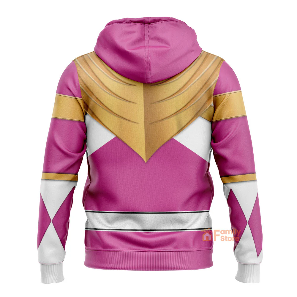 Pink Ranger Dragon Shield  Mighty Morphin Power Ranger - Hoodie Set, Sweatshirt, Sweatpants PRHS26 - Image 3