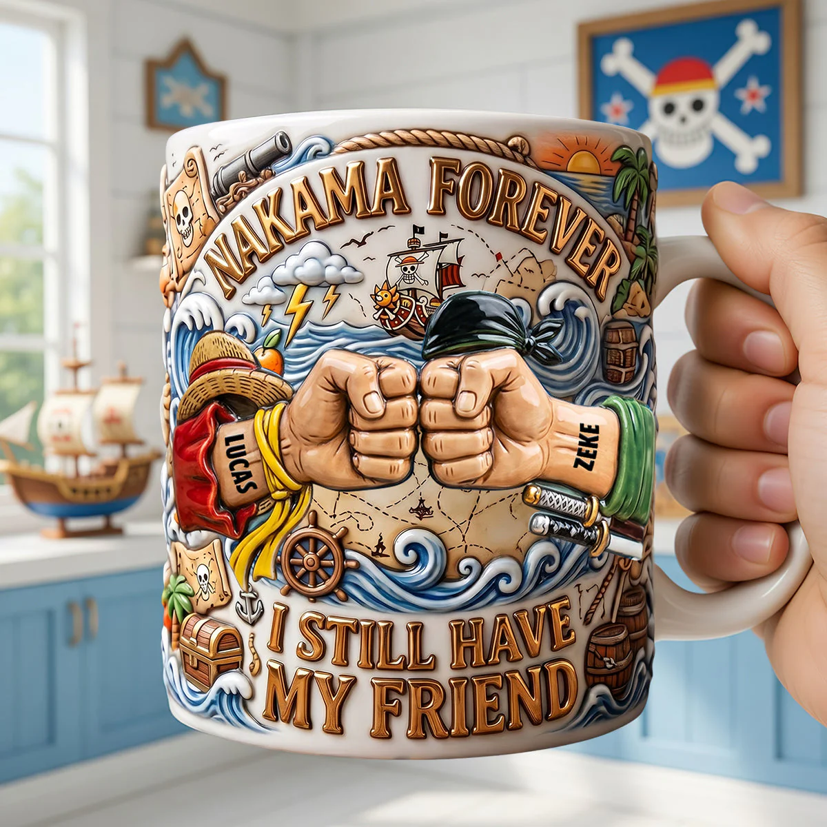 Pirate Adventure Nakama Forever I Still Have My Friend - Personalized Mug - Gift For Besties - OnPi - Image 4