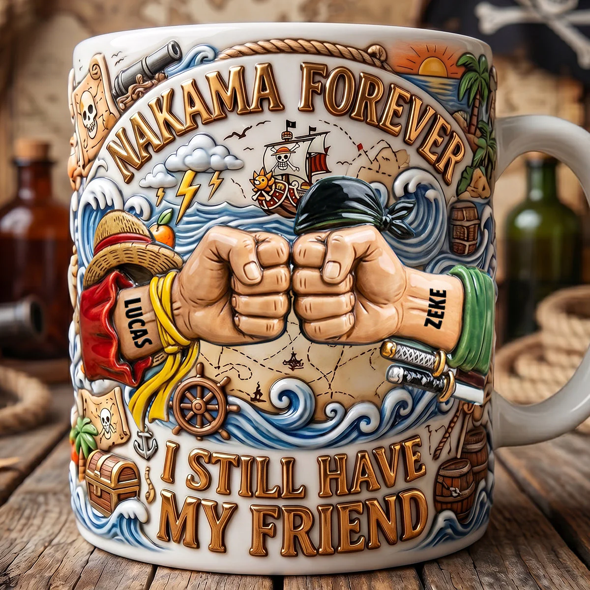 Pirate Adventure Nakama Forever I Still Have My Friend - Personalized Mug - Gift For Besties - OnPi - Image 6