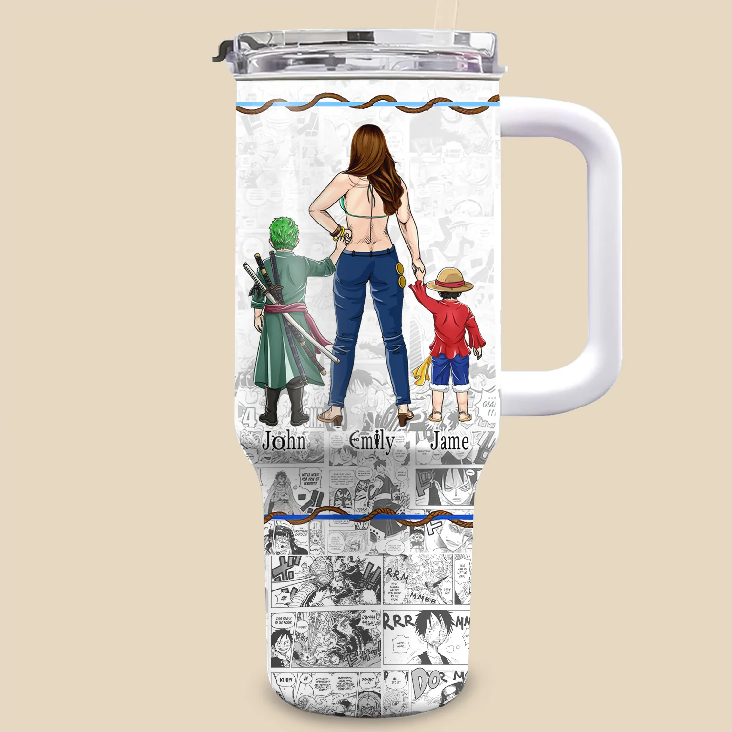Pirate Mom I Be The Captain Of This Crew - Personalized 40oz Tumbler Cup With Straw - Gift For Mom, Mother's Day | CL11 NA94 - Image 4