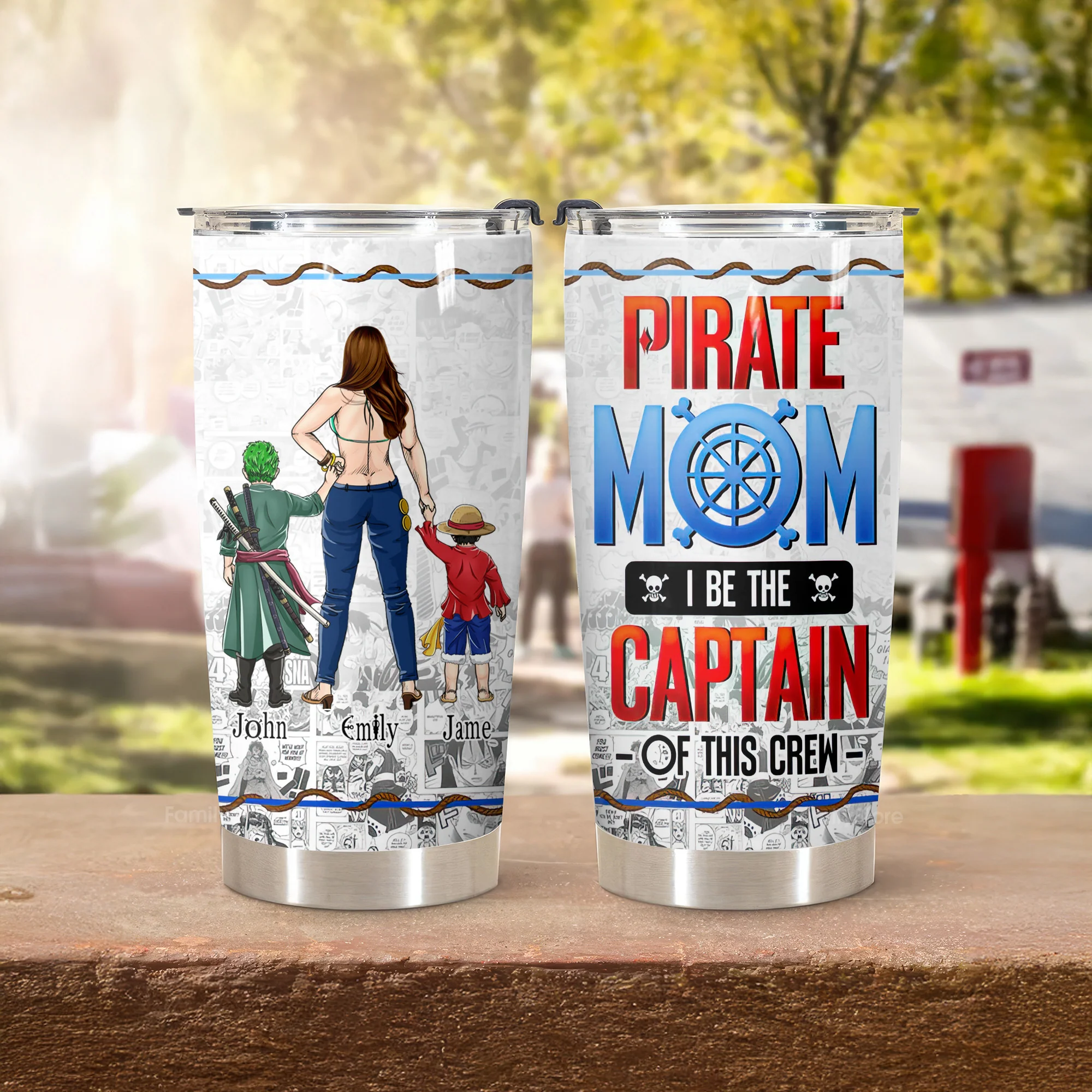 Pirate Mom I Be The Captain Of This Crew - Personalized Stainless Steel Tumbler - Gift For Mom, Mother's Day | CL11 NA94