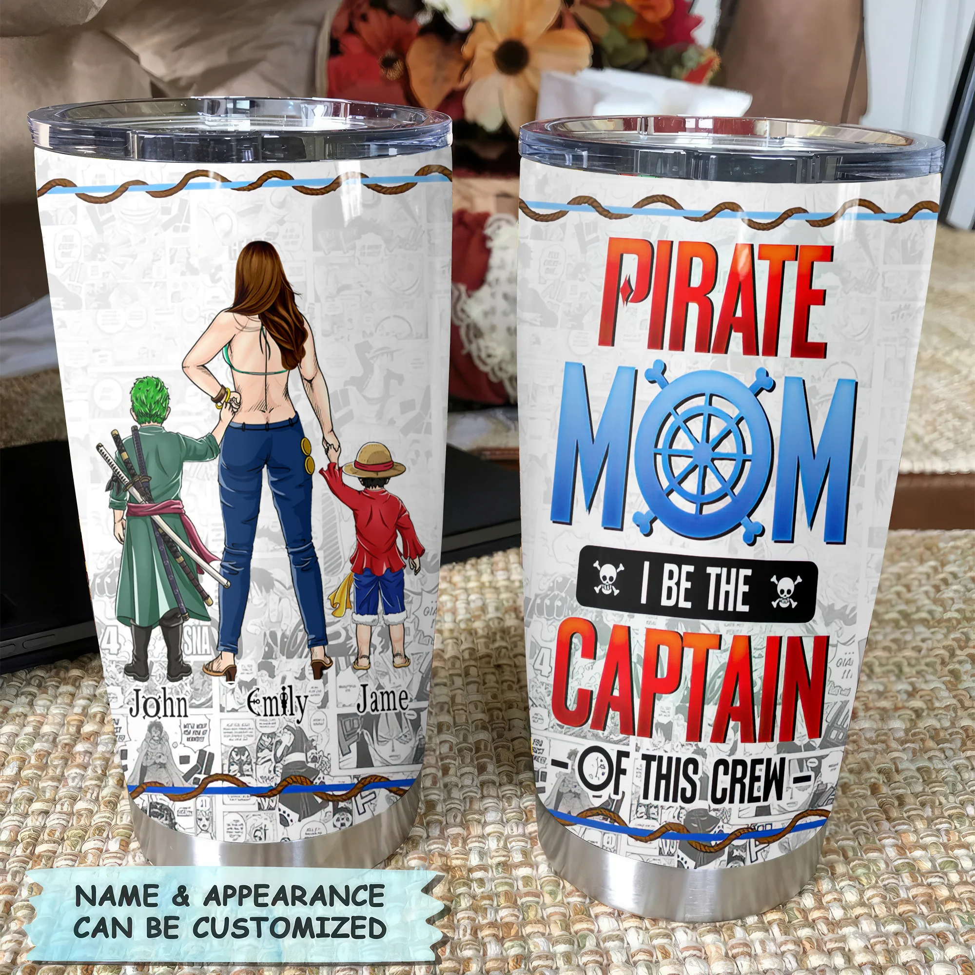 Pirate Mom I Be The Captain Of This Crew - Personalized Stainless Steel Tumbler - Gift For Mom, Mother's Day | CL11 NA94 - Image 2