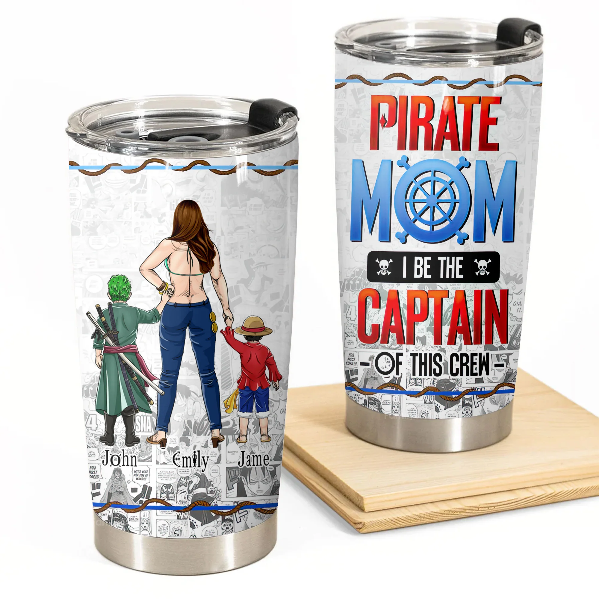 Pirate Mom I Be The Captain Of This Crew - Personalized Stainless Steel Tumbler - Gift For Mom, Mother's Day | CL11 NA94 - Image 4