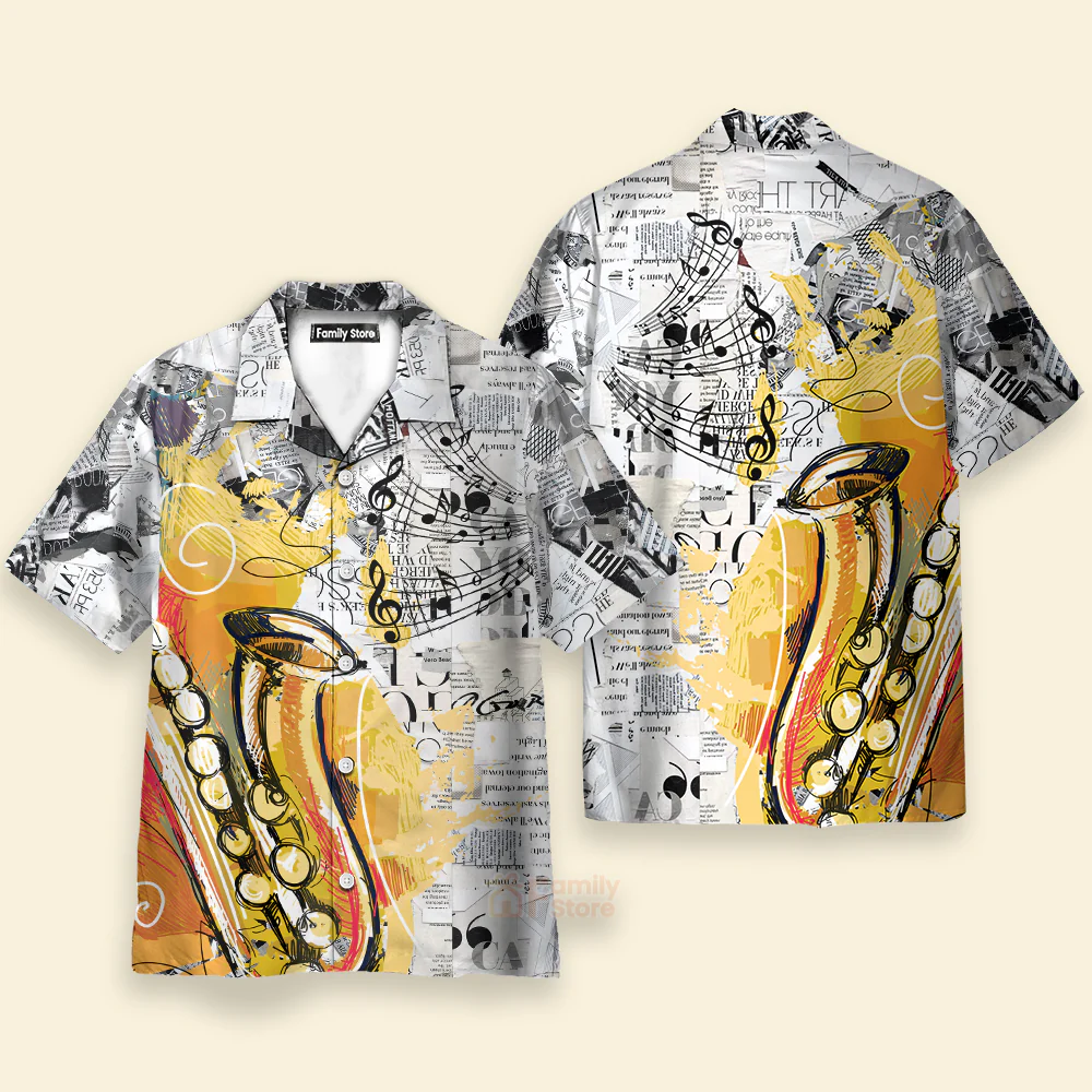 Play With Music Saxophone Shirt Hawaiian Shirt - Image 2