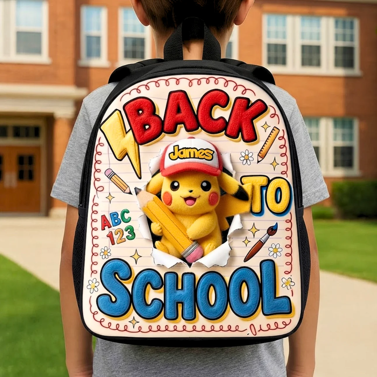 Pocket Monsters Back To School - Personalized Backpack - Back to School Gift - Image 2