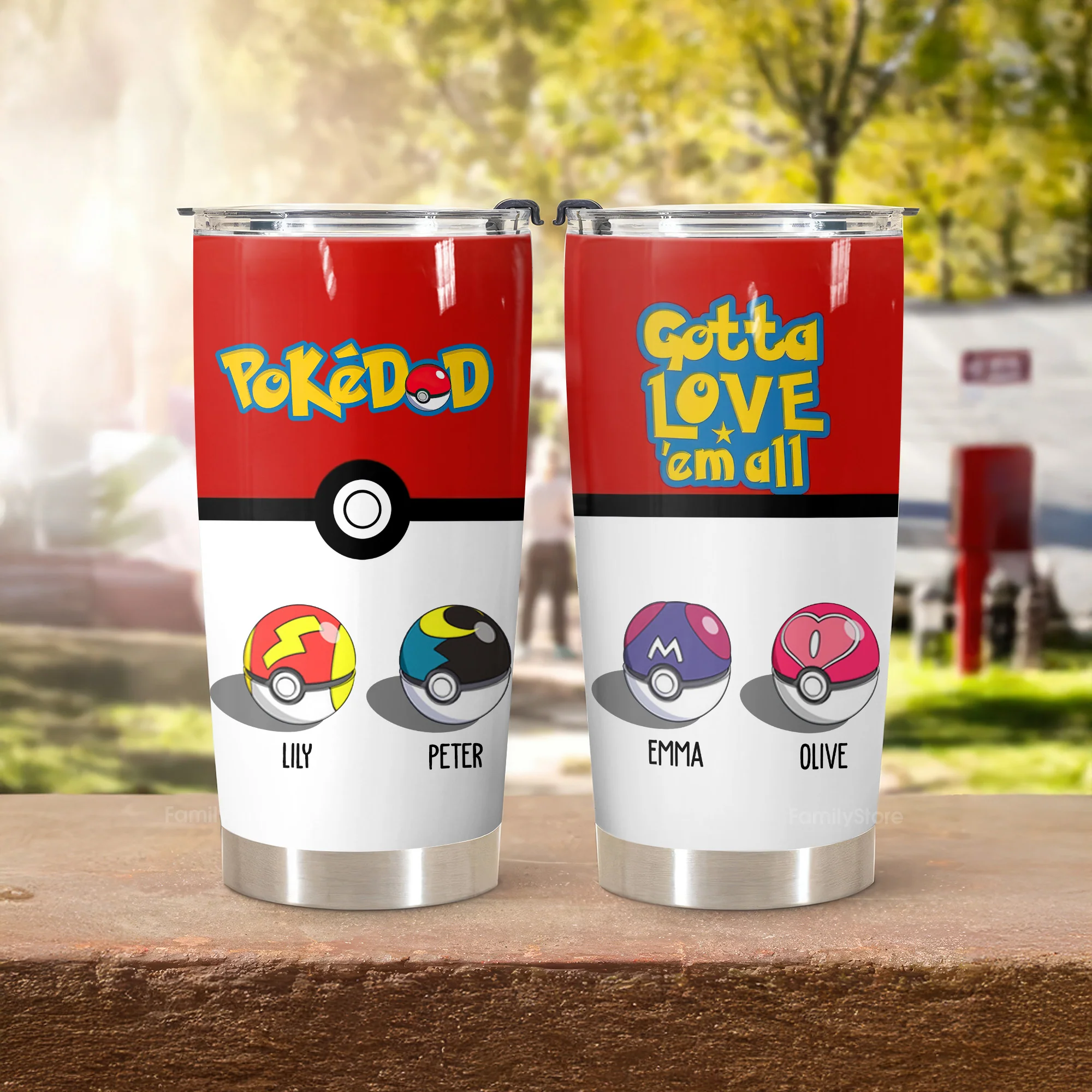 Pokemon Best Pokedad Gotta Love Them All - Personalized Stainless Steel Tumbler - Gift For Dad, Father's Day | CL010 NA94