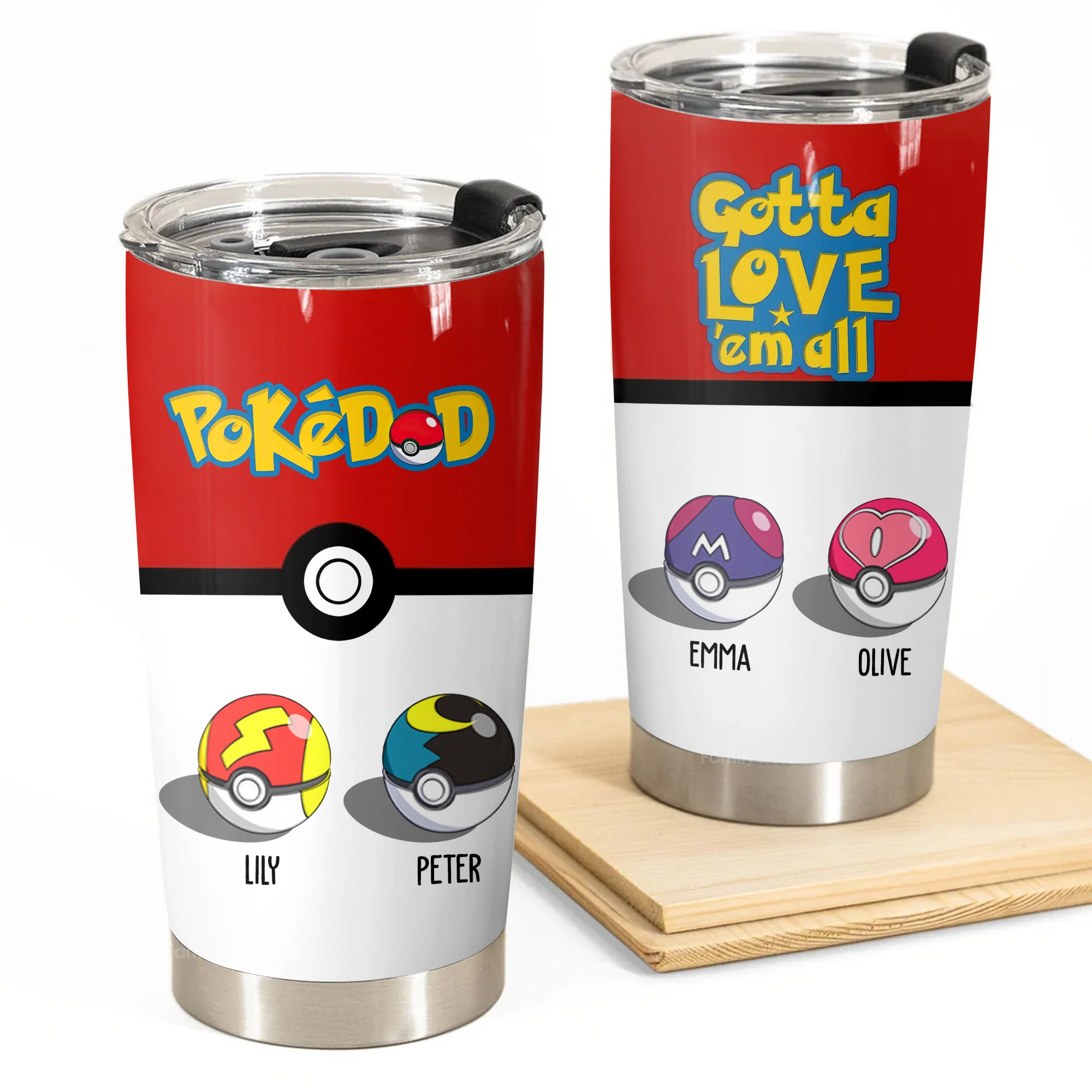 Pokemon Best Pokedad Gotta Love Them All - Personalized Stainless Steel Tumbler - Gift For Dad, Father's Day | CL010 NA94 - Image 3