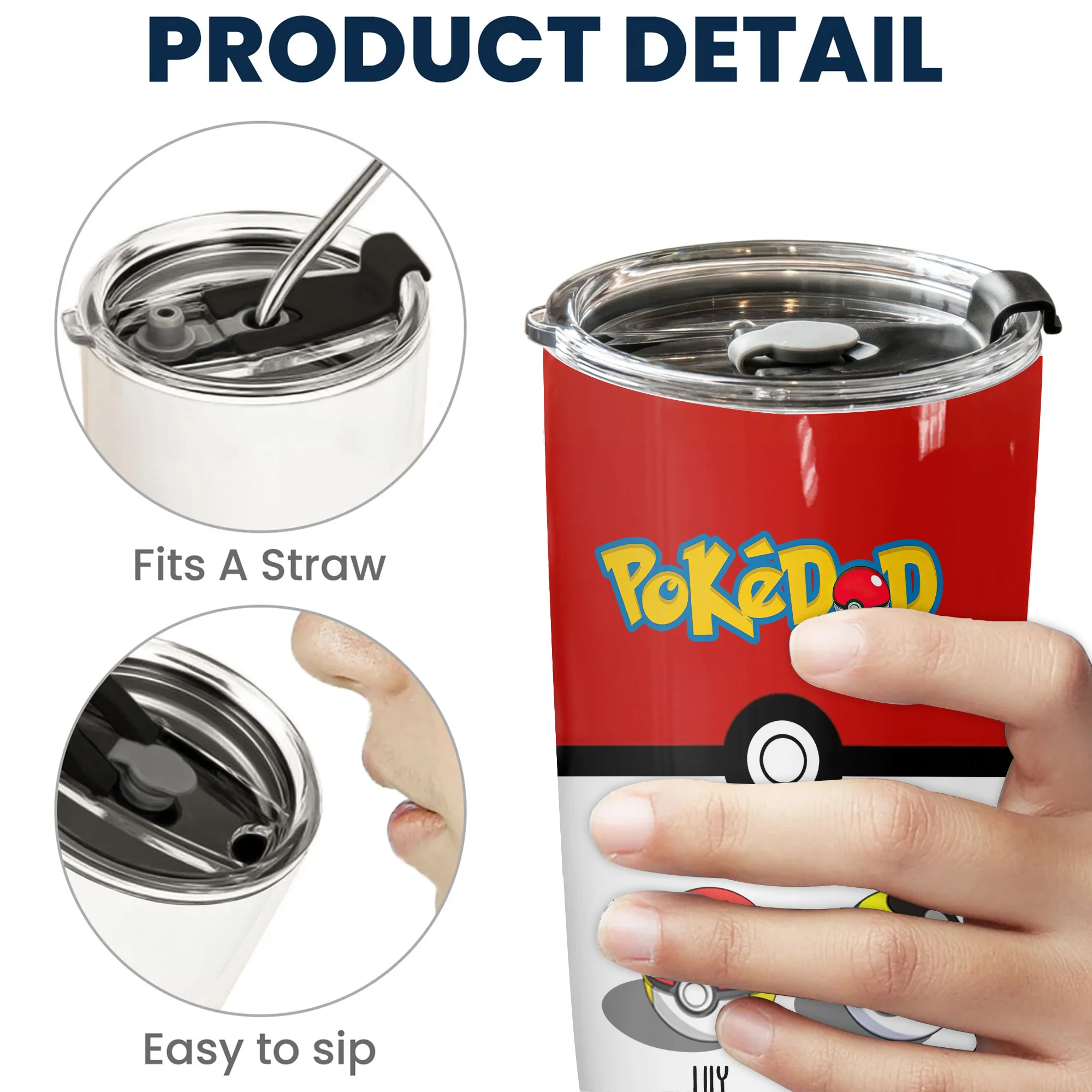 Pokemon Best Pokedad Gotta Love Them All - Personalized Stainless Steel Tumbler - Gift For Dad, Father's Day | CL010 NA94 - Image 5