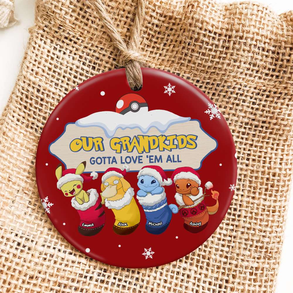 PoMo Family Chrismas Socks You Gotta Love 'Em All - Personalized Ceramic Ornament - Gift For Family Members NA94 - Image 2
