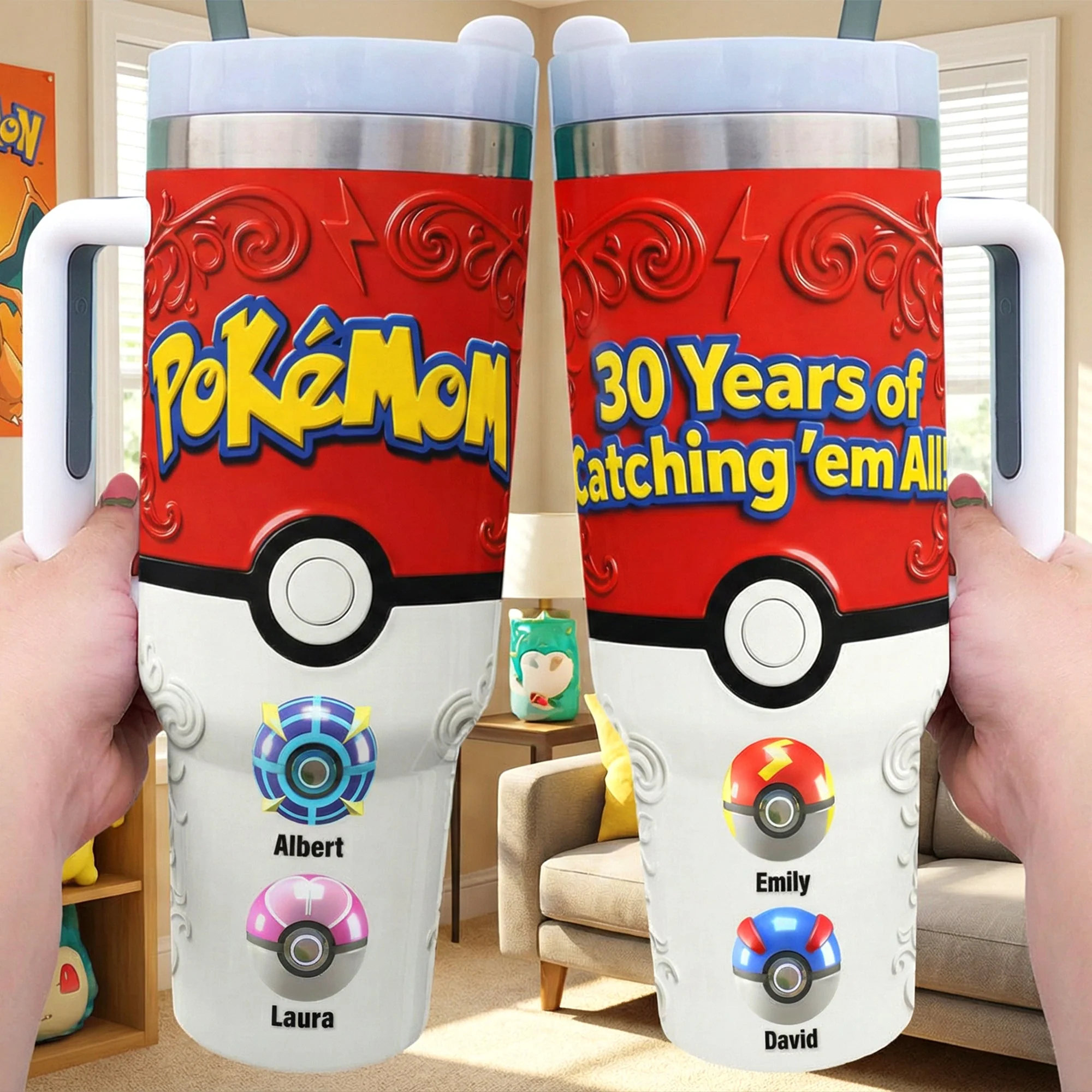 PoMo 30 Years Of Catching - Personalized Tumbler 40oz - Anniversary Gift For Movie Fans NL122 - Image 3