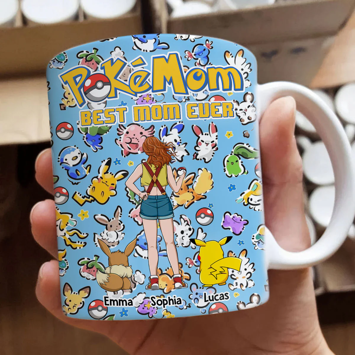 PoMo Best Mom & Dad Ever - Personalized White Edge-to-Edge Mug - Gift For Mother's Day, Father's Day, Fan Movies - Image 5