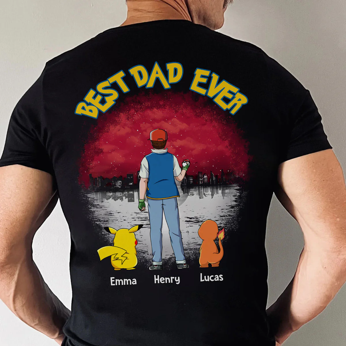 PoMo Best PokéDad Ever - Personalized Shirt 2 Side - Gifts For Dad - Image 4