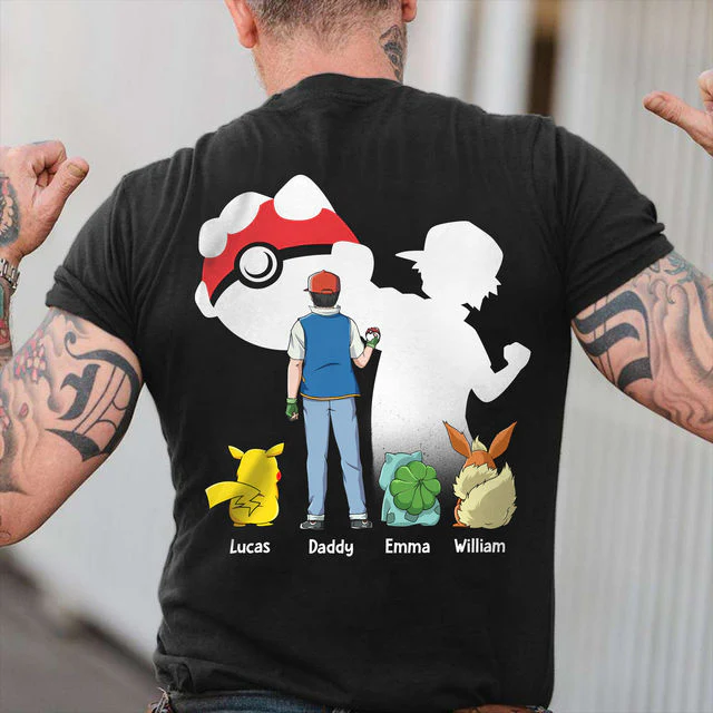 PoMo Best PokéDad Ever - Personalized Shirt 2 Side - Gifts For Dad - Image 5