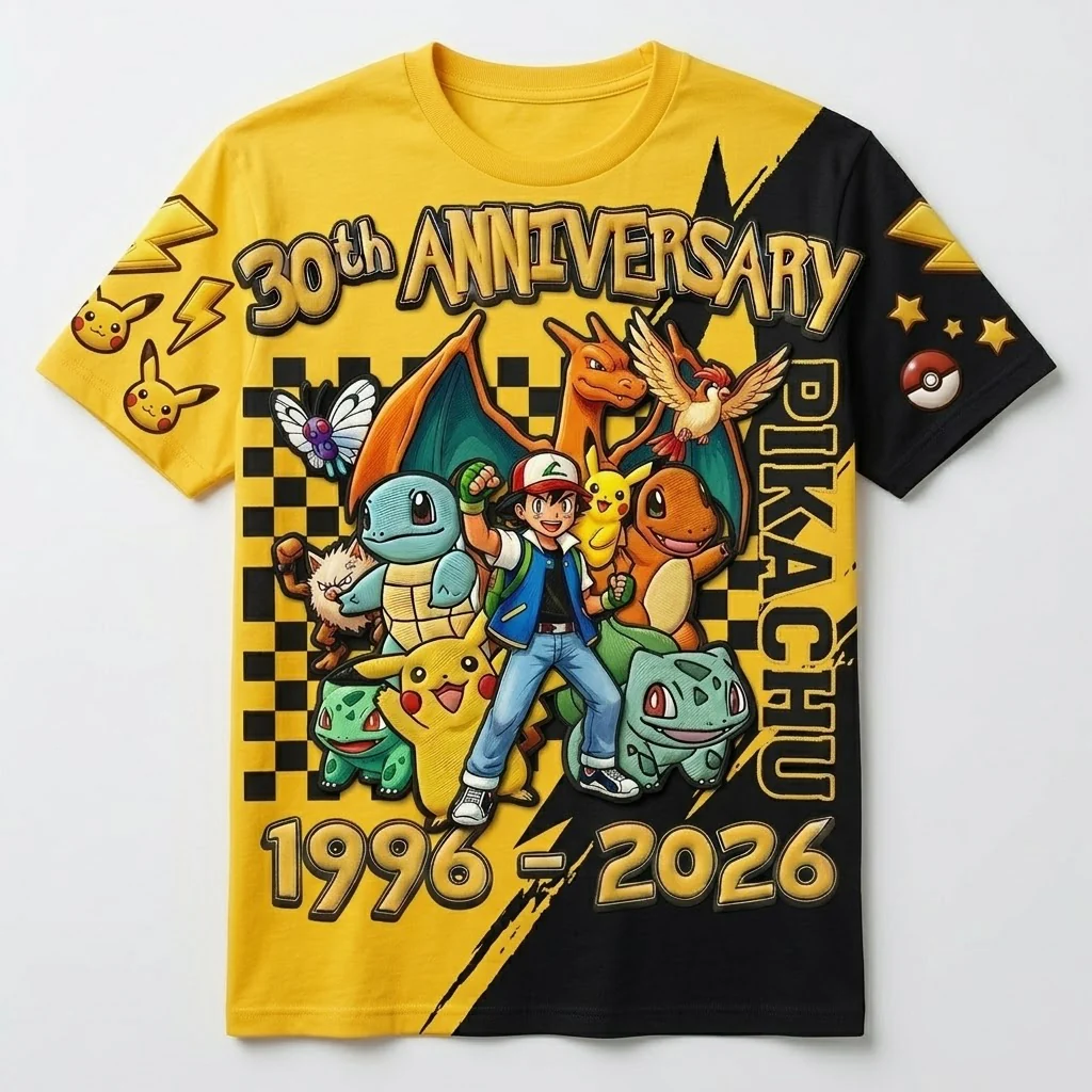 PoMo Celebrate 30 Years Of Catching Them All - Personalized All Over Shirt - Anniversary Gift For Movie Fans NL122 - Image 6