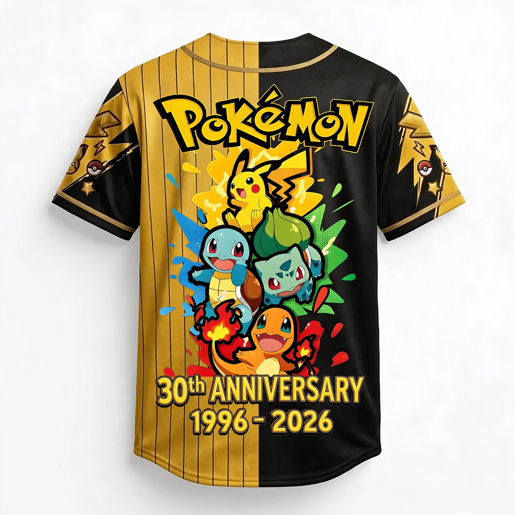 PoMo Celebrate 30 Years Of Catching Them All - Personalized Baseball Jersey For Adult, Kid, Toddler - Anniversary Gift For Movie Fans HH01 - Image 2