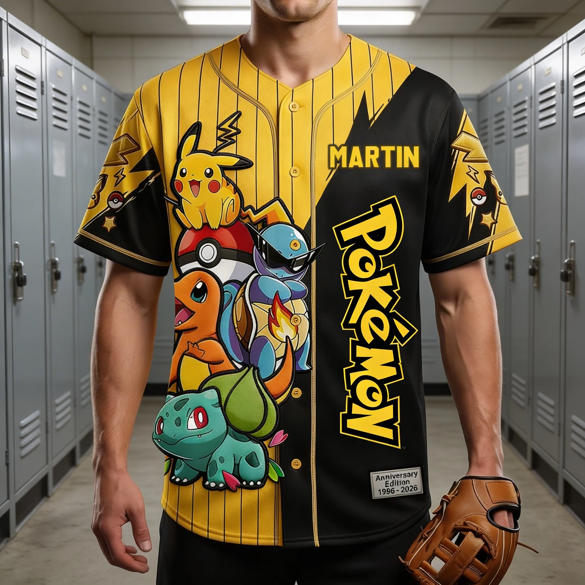 PoMo Celebrate 30 Years Of Catching Them All - Personalized Baseball Jersey For Adult, Kid, Toddler - Anniversary Gift For Movie Fans HH01 - Image 4