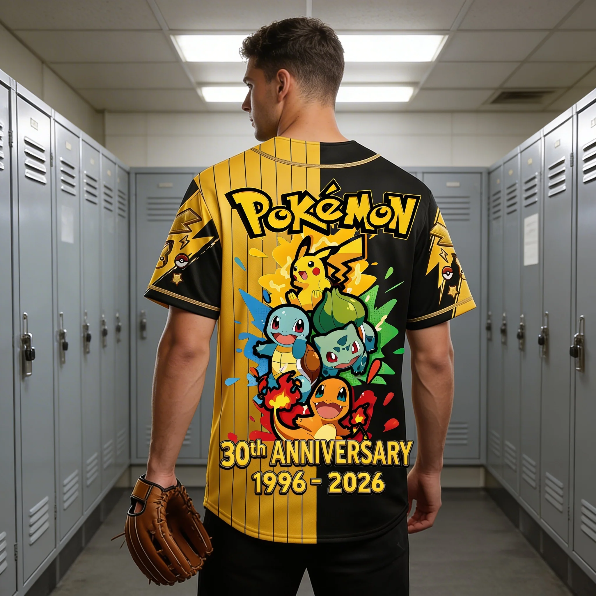PoMo Celebrate 30 Years Of Catching Them All - Personalized Baseball Jersey For Adult, Kid, Toddler - Anniversary Gift For Movie Fans HH01 - Image 5