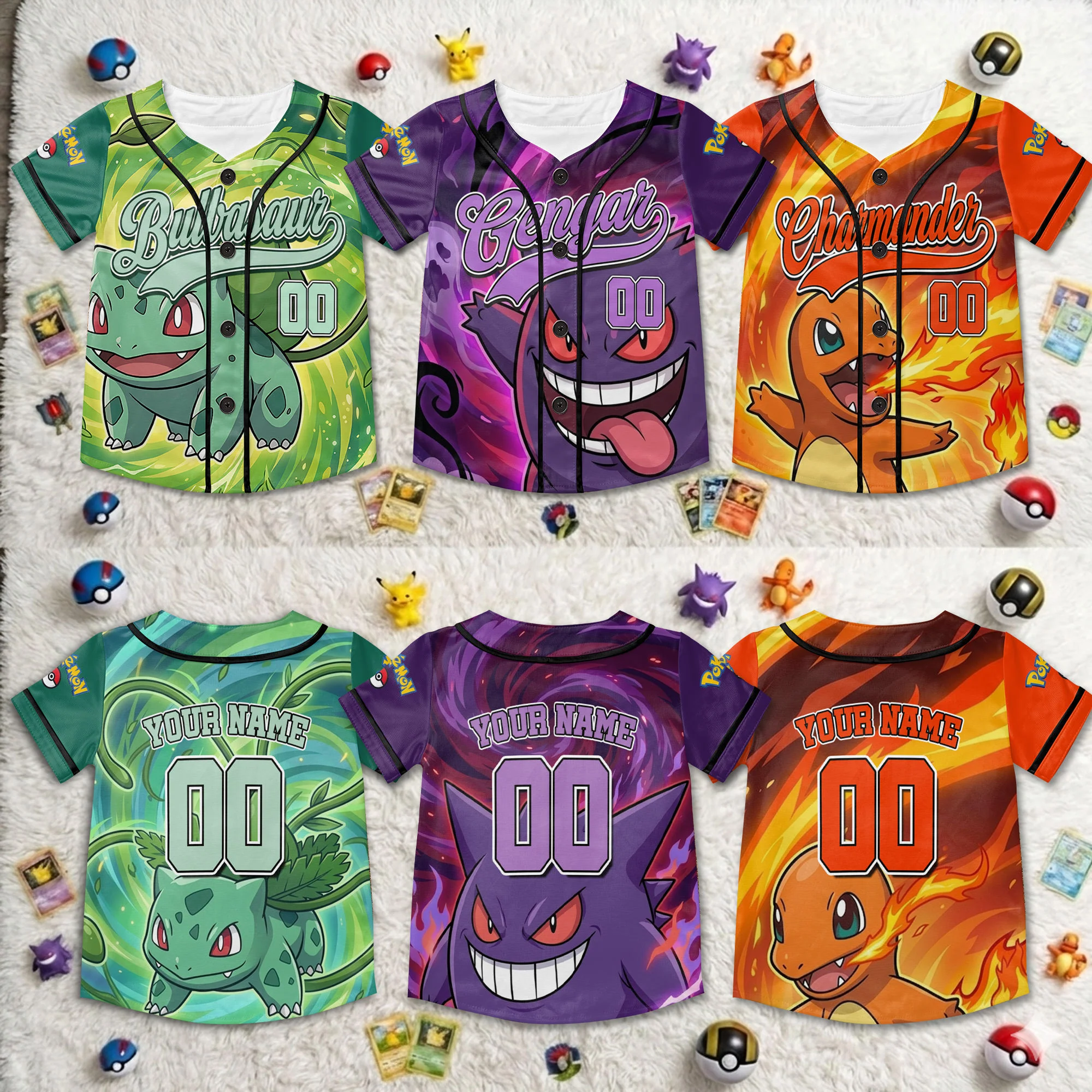 PoMo Celebrate 30 Years Of Catching Them All - Personalized Baseball Jersey - Anniversary Gift For Movie Fans HH01 - Image 2