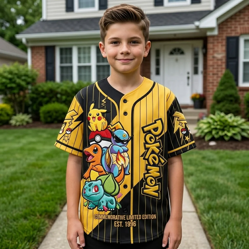 PoMo Celebrate 30 Years Of Catching Them All - Personalized Baseball Jersey - Special Gift For Movie Fans - Image 8