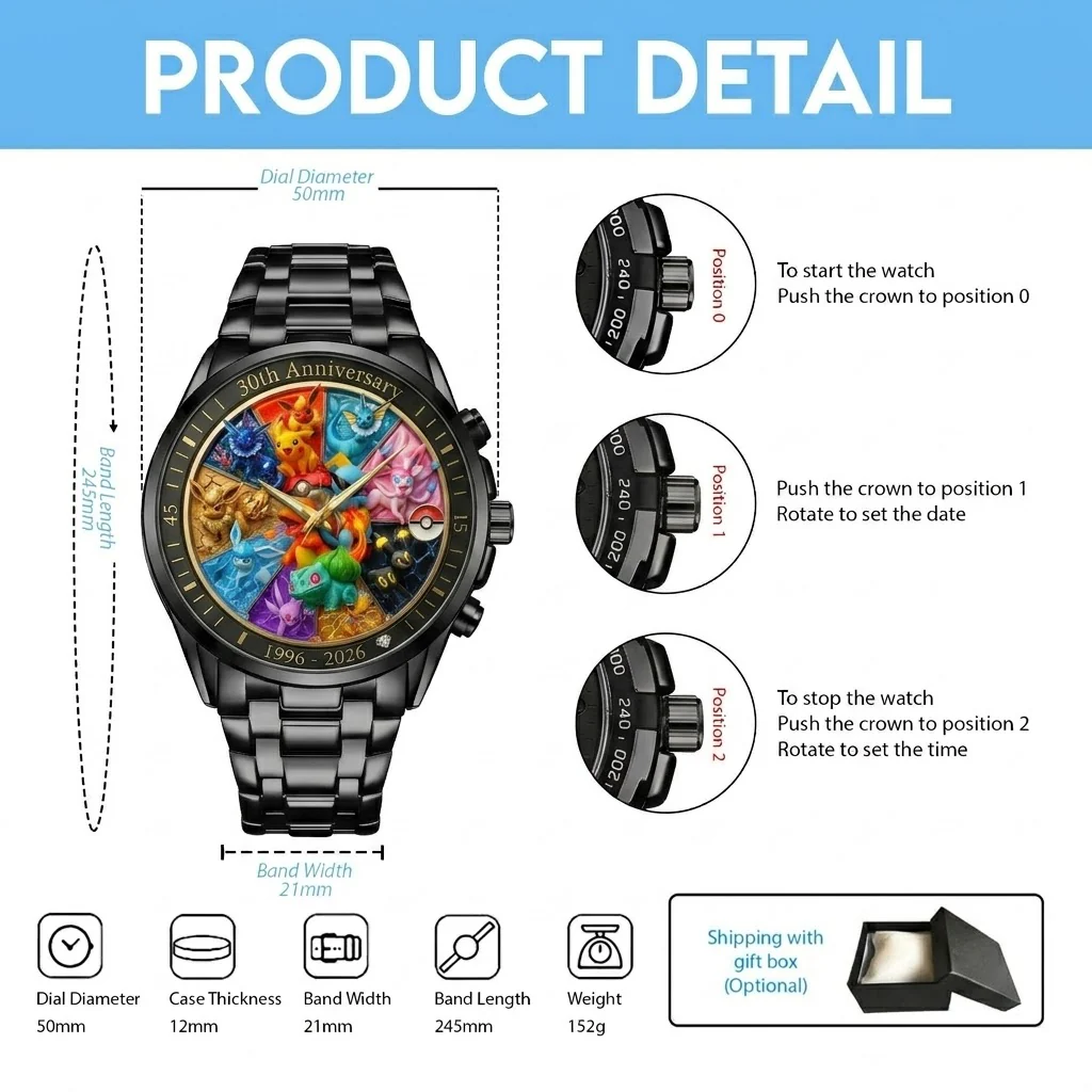 PoMo Celebrate 30 Years Of Catching Them All - Personalized Hand Watch - Gift For Movie Fans - Image 7