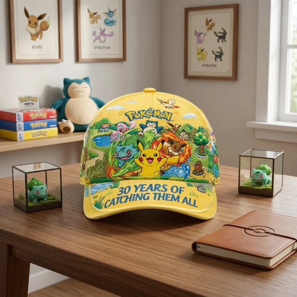 PoMo Celebrate 30 Years Of Catching Them All - Personalized Limited Edition Classic Cap - Anniversary Gift For Movie Fans NL122 - Image 3
