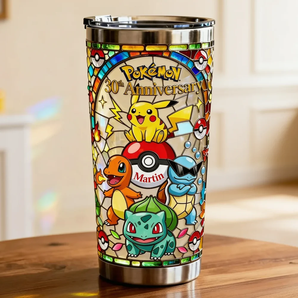 PoMo Celebrate 30 Years Of Catching Them All - Personalized Tumbler - Anniversary Gift For Movie Fans NL122