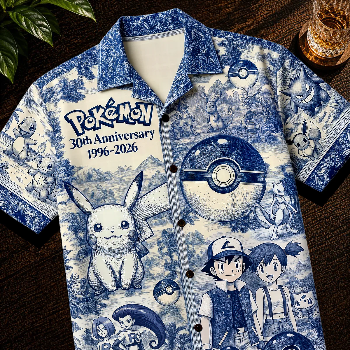 Toile De jouy PoMo Celebrate 30 Years Of Legend - Personalized Hawaiian Shirt - Gift For Fan Movies
