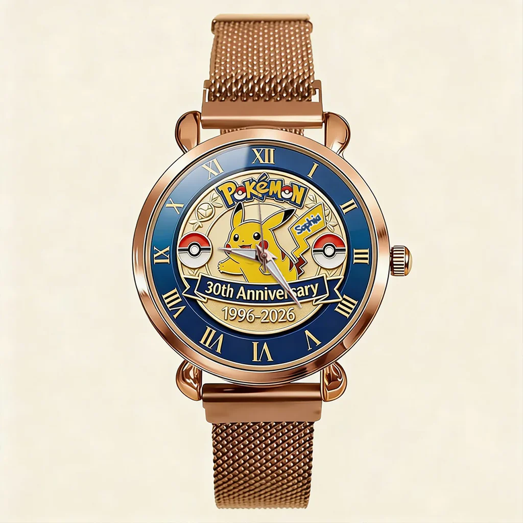 PoMo Celebrate 30th Anniversary Gotta Catch 'Em All - Personalized Woman Hand Watch - Gift For Movie Fans HH01 - Image 3