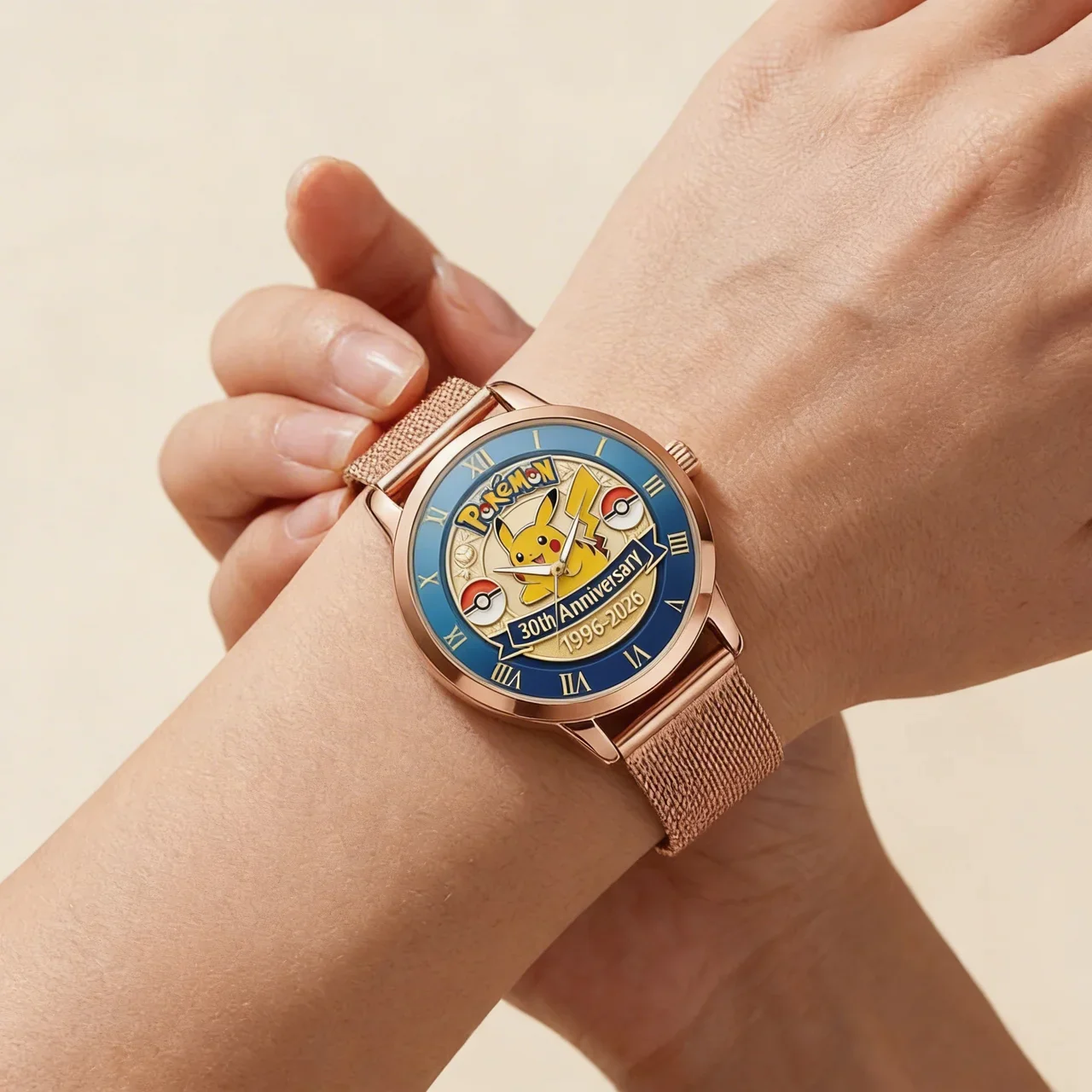 PoMo Celebrate 30th Anniversary Gotta Catch 'Em All - Personalized Woman Hand Watch - Gift For Movie Fans HH01 - Image 4