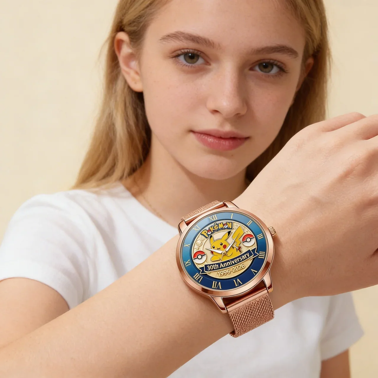 PoMo Celebrate 30th Anniversary Gotta Catch 'Em All - Personalized Woman Hand Watch - Gift For Movie Fans HH01 - Image 5