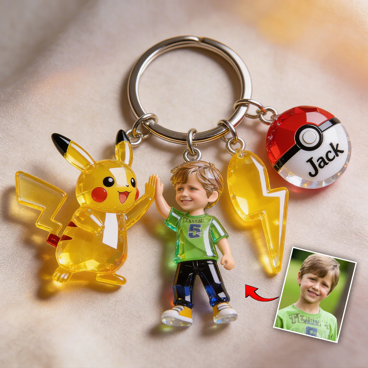 PoMo Gotta Catching All - Personalized Keychain With Charms - Gift For Movie Fans NL122