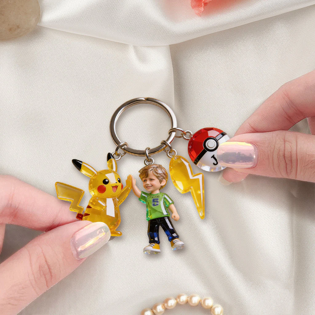 PoMo Gotta Catching All - Personalized Keychain With Charms - Gift For Movie Fans NL122 - Image 3