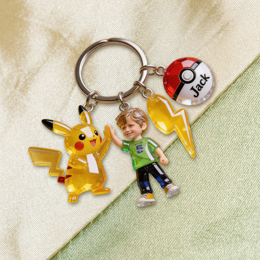 PoMo Gotta Catching All - Personalized Keychain With Charms - Gift For Movie Fans NL122 - Image 4