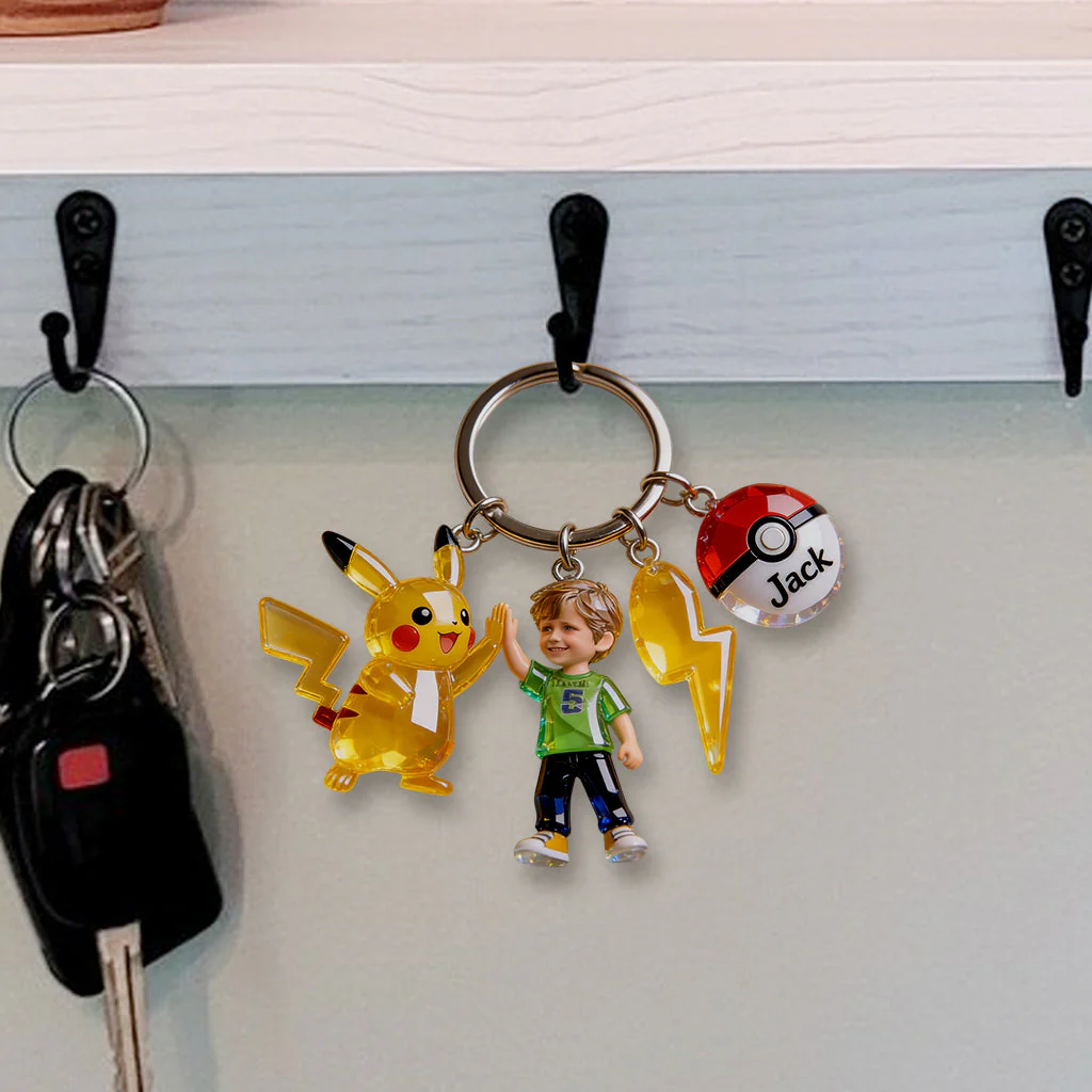 PoMo Gotta Catching All - Personalized Keychain With Charms - Gift For Movie Fans NL122 - Image 5
