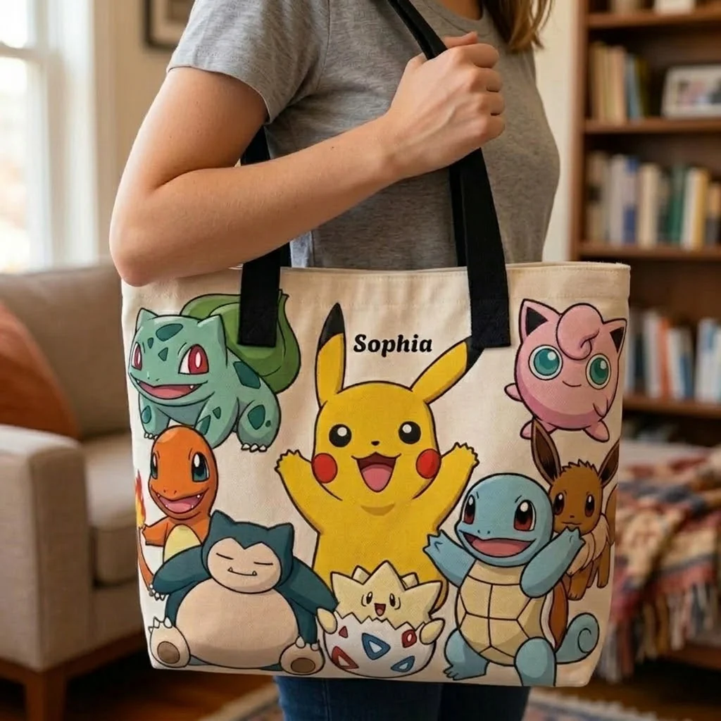 PoMo Gotta Catching Them All Friends - Personalized Tote Bag - Gift For Movie Fans NL122 - Image 2