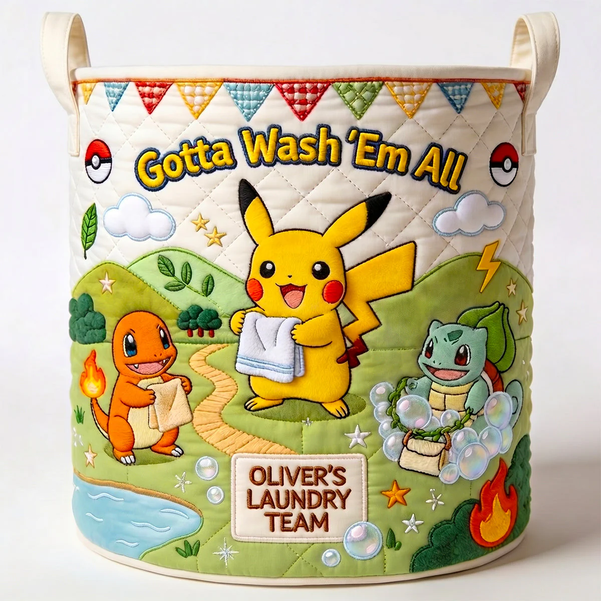 PoMo Gotta Wash 'Em All - Personalized Quilted Laundry Basket - Gift For Laundry Lovers, Movie Fans - Image 4