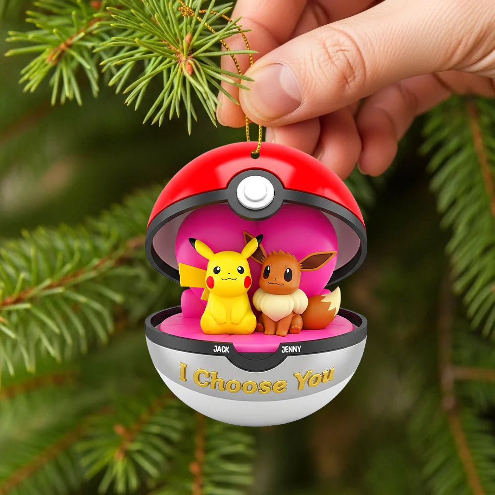 PoMo I Choose You - Personalized Acrylic Ornament - Christmas Gift For Couple HH01 - Image 2