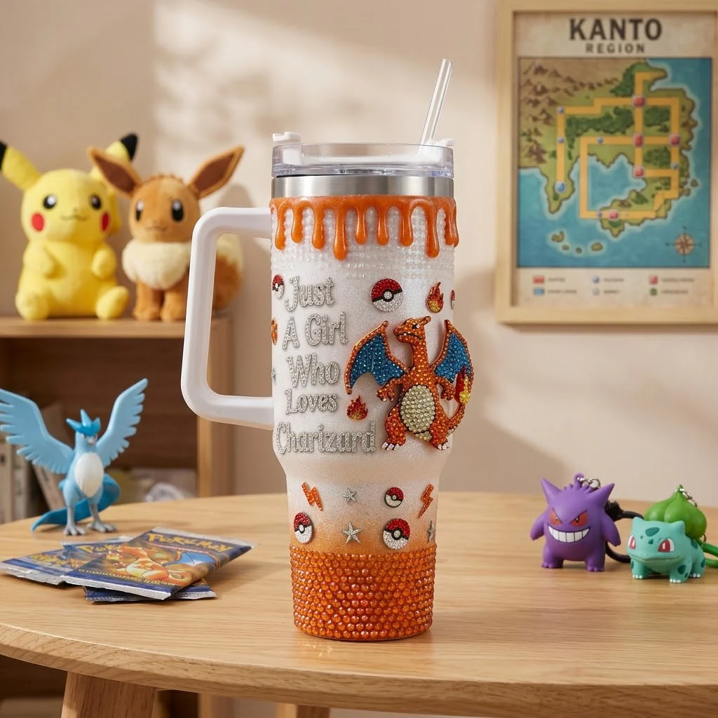 PoMo Just A Girl Who Loves Monster - Personalized Tumbler With Handle - Gift For Her, Movie Fans NL122 - Image 4
