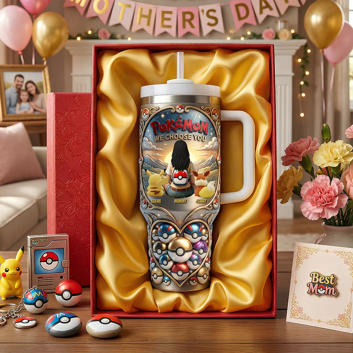 PoMo Mom Choose Us - Personalized Tumbler With Handle - Gift For Mom, Movie Fans - Image 3