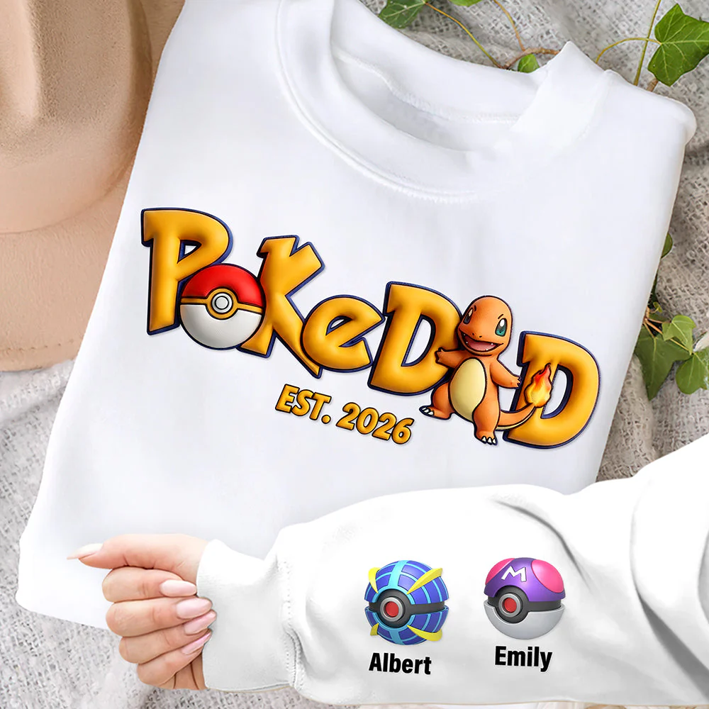 PoMo Pocket Monsters Dad And Kids - Personalized Shirt - Gift For Dad, Movies Fan - Image 4