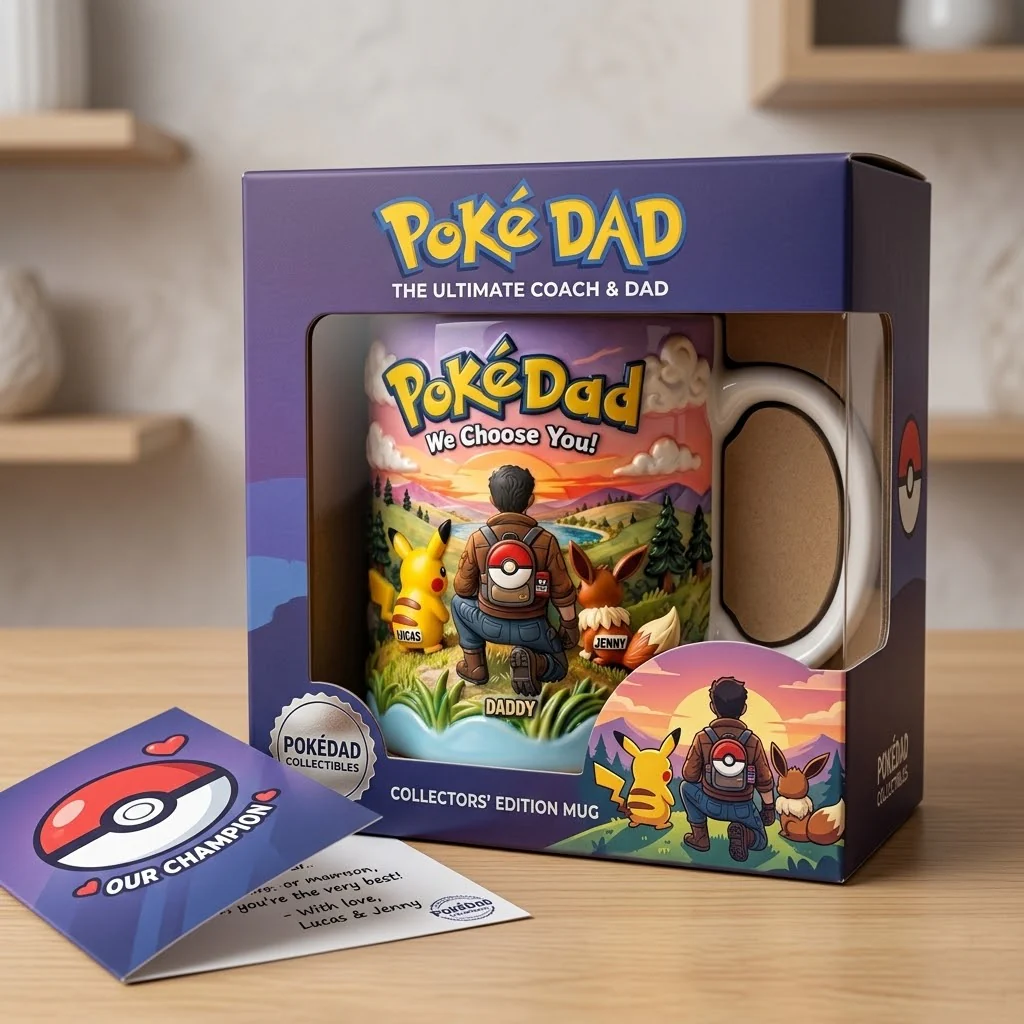 PoMo PoKéDad We Choose You - Personalized White Ceramic Mug - Gift For Dad - Image 3