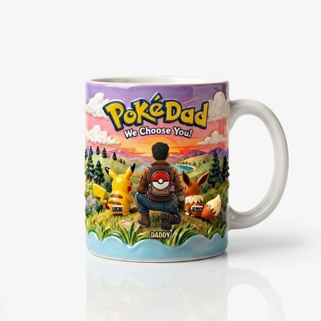 PoMo PoKéDad We Choose You - Personalized White Ceramic Mug - Gift For Dad - Image 4