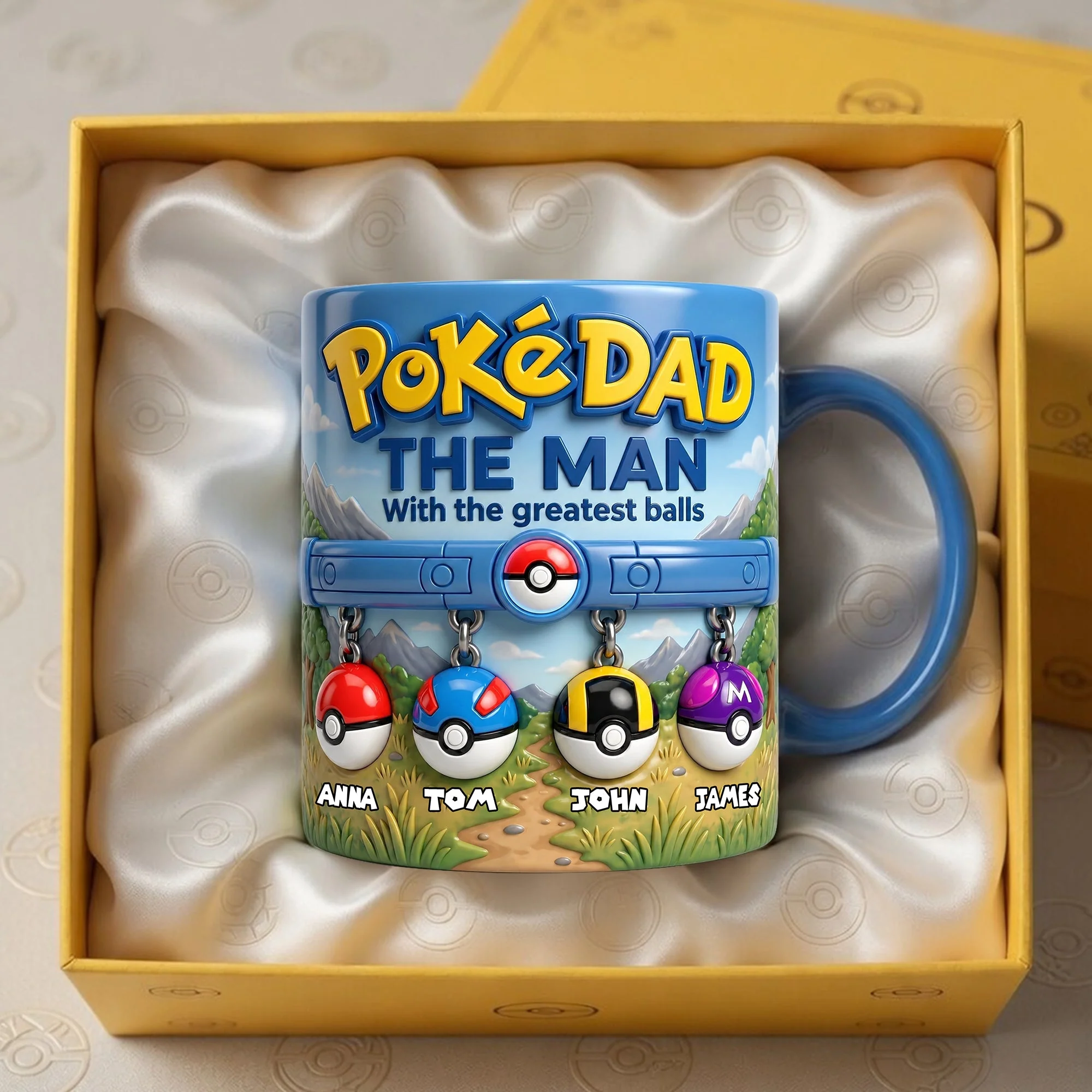 PoMo The Man With The Greatest Balls - Personalized Accent Mug - Gift For Father's Day - Image 3