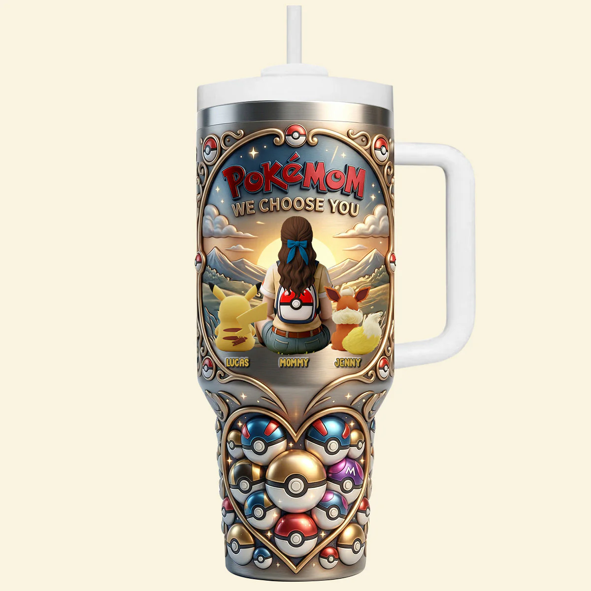 PoMo We Choose You Mom - Personalized Tumbler With Handle - Gift For Mom, Movie Fans - Image 4